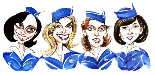 Pan Am - caricature of television show cast